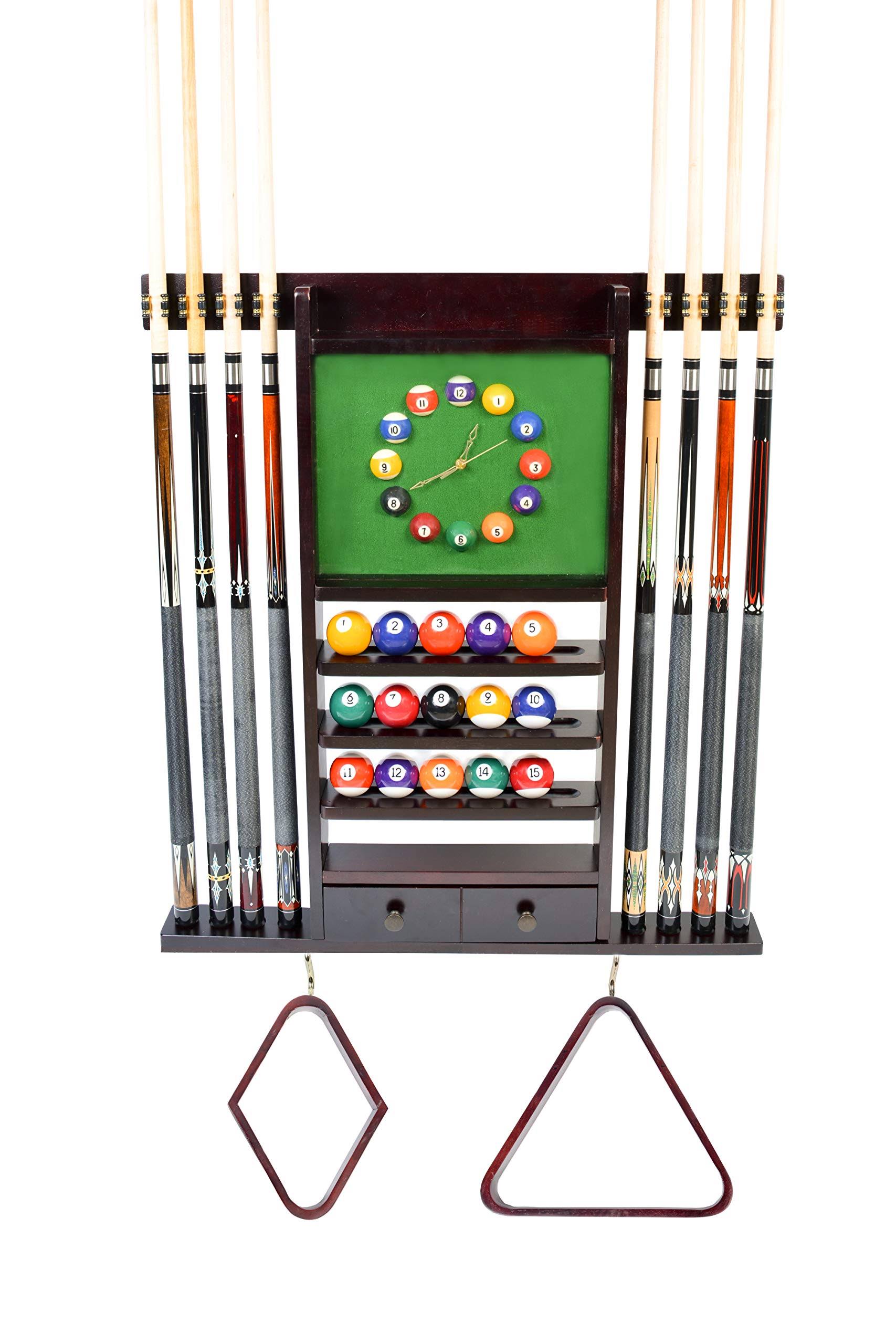 Mahogany Wall Pool Cue Rack H6640