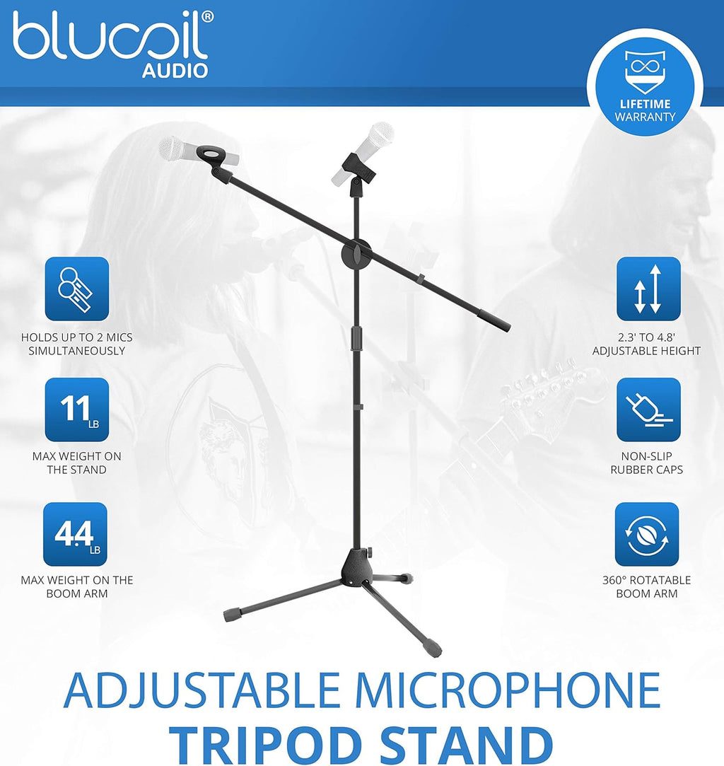 Cardioid Condenser Microphone Bundle with XLR Cable, Pop Filter, Mic Stand, and Acoustic Wedges K780024