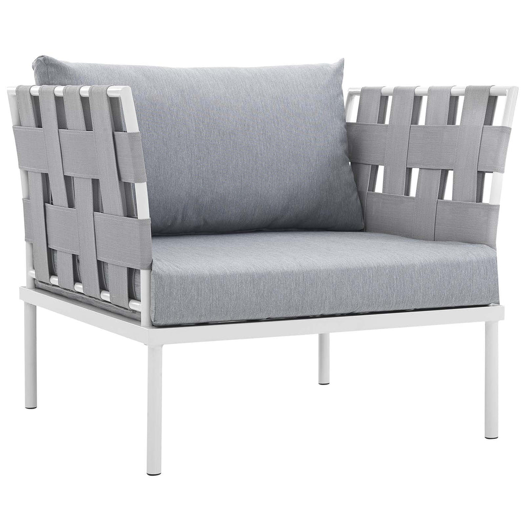 White Gray 3 Piece Aluminum Patio Sectional Sofa Set R463