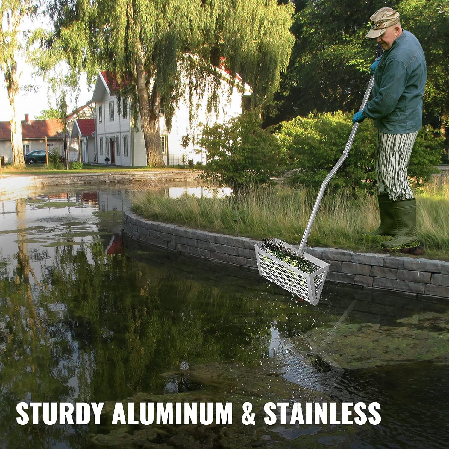 Iron Lake Weed Rake with Detachable Pole and Net V400055