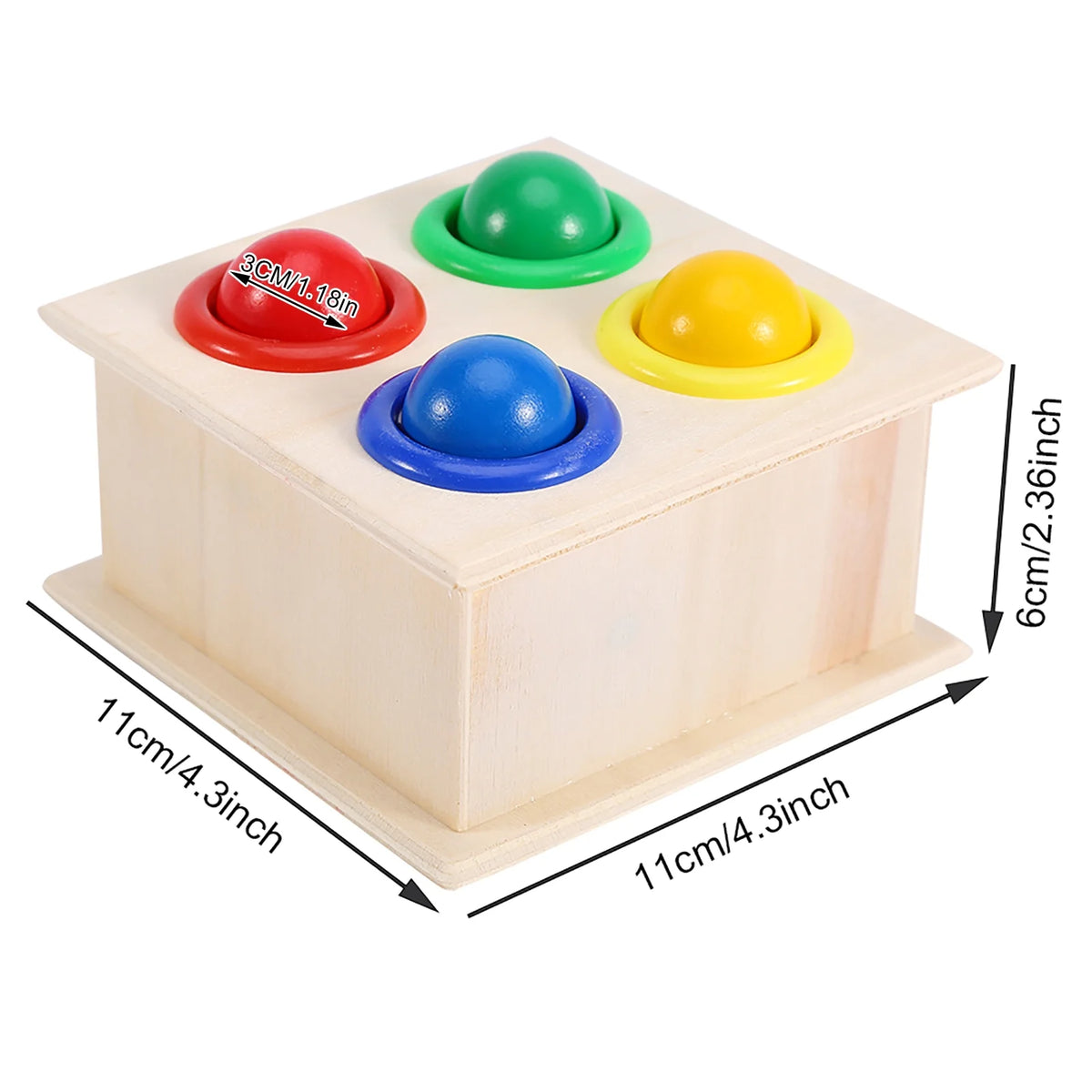 Wooden Ball Hammer Box Whack A Mole Game D438794