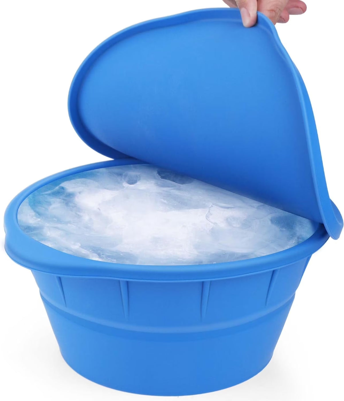 Large Round Silicone Ice Block Mold with Lid (Blue) R9332