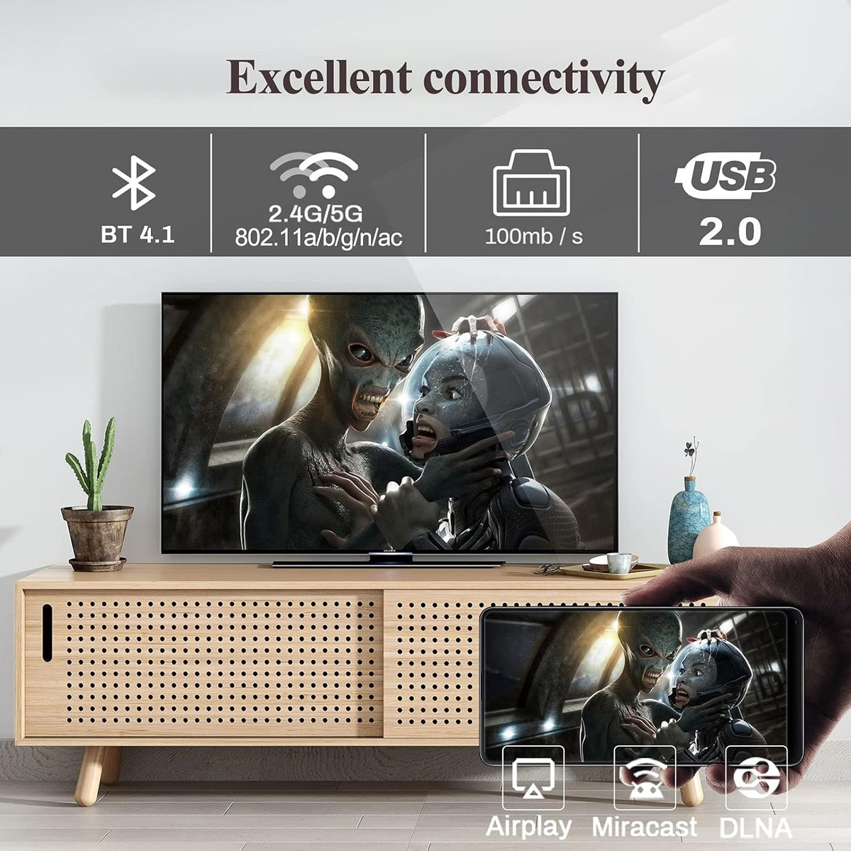Android TV Box 4GB RAM 64GB ROM Dual WiFi 4K Ultra HD H.265 Pack of 2 N837