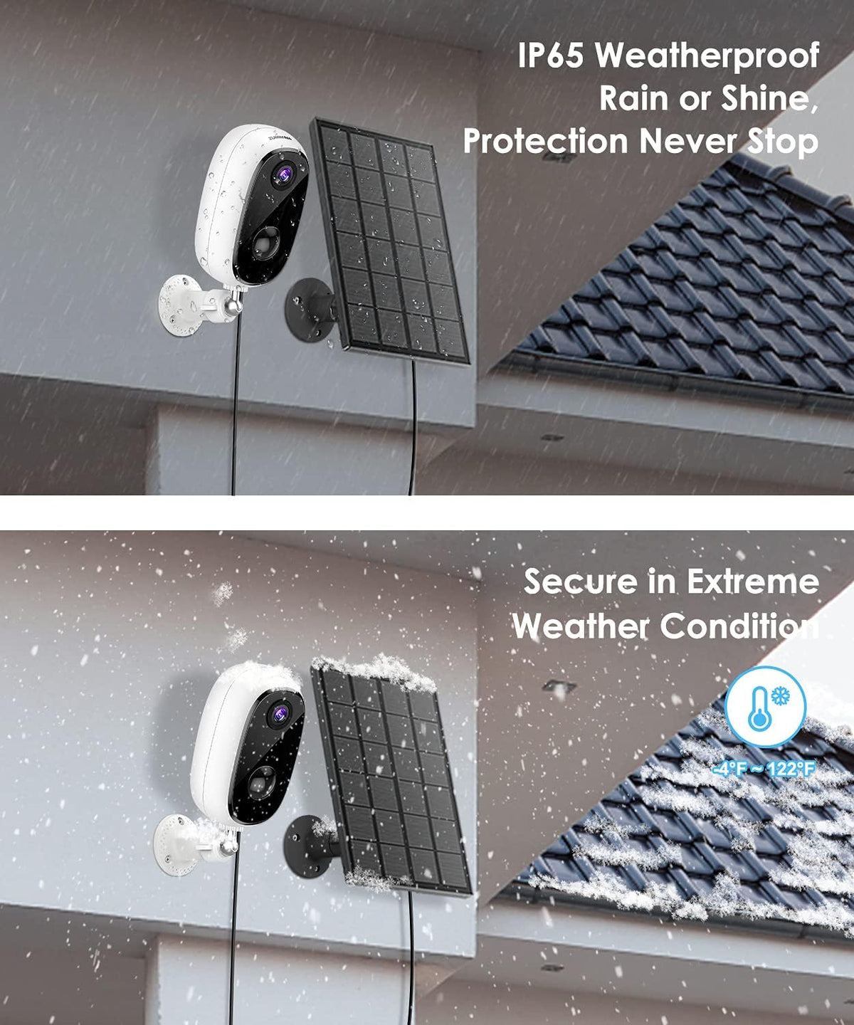 Solar Powered Outdoor Security Cameras Wireless, 1080P, Night Vision, 2-Way Talk, Motion Detection, Waterproof D446120