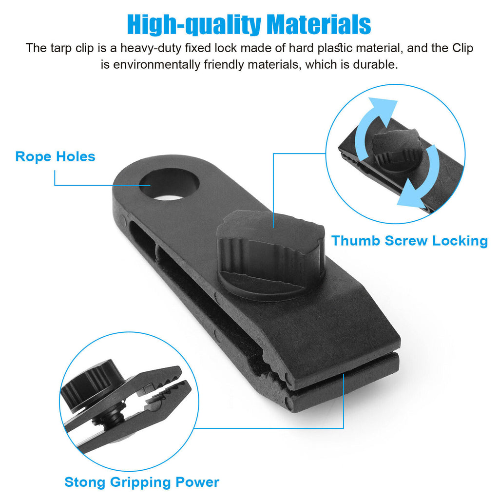 Reusable Heavy Duty Tent Clips for Tarp Awning Clamp Holder S9027