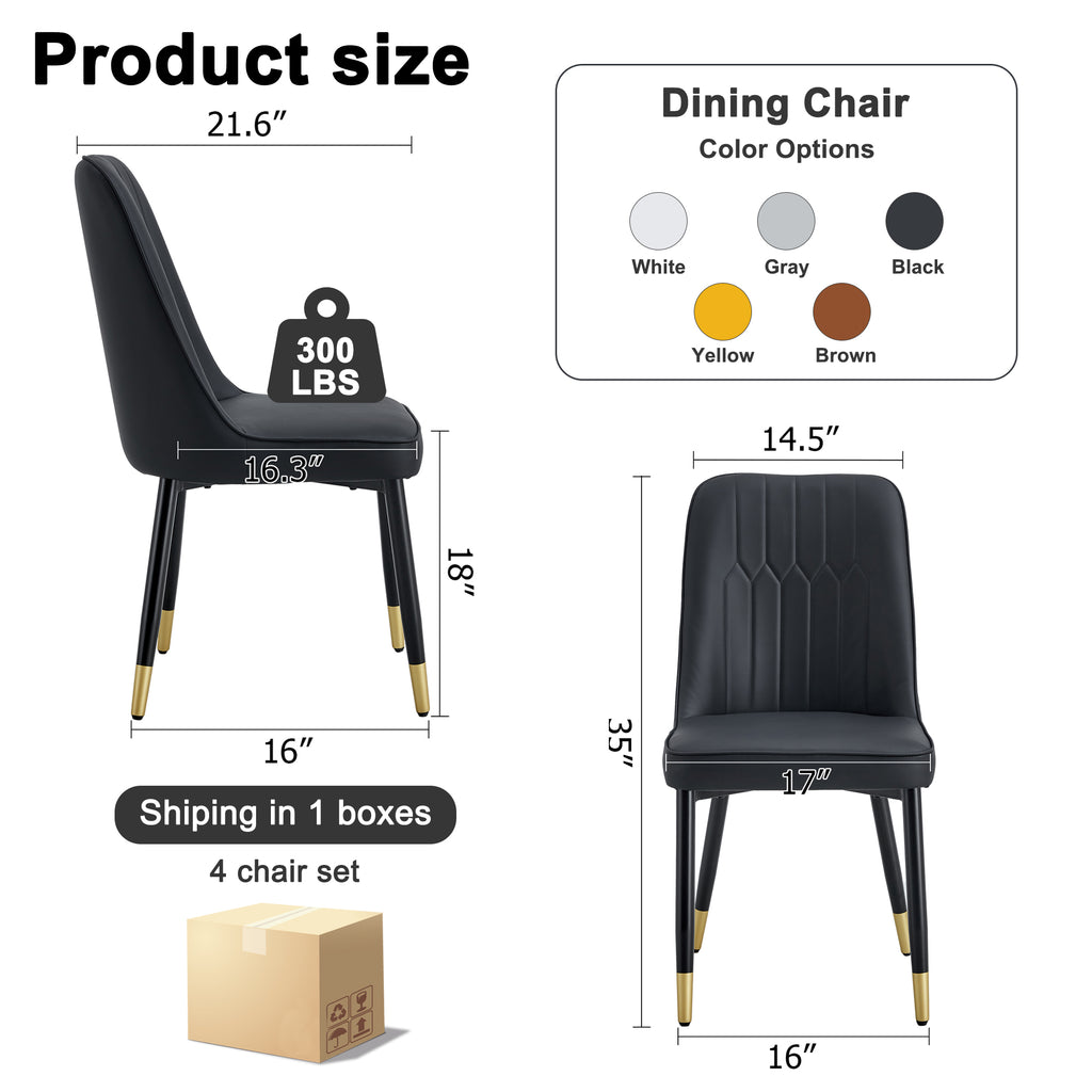 Set of 4 Faux Leather Upholstered Dining Chairs P889266