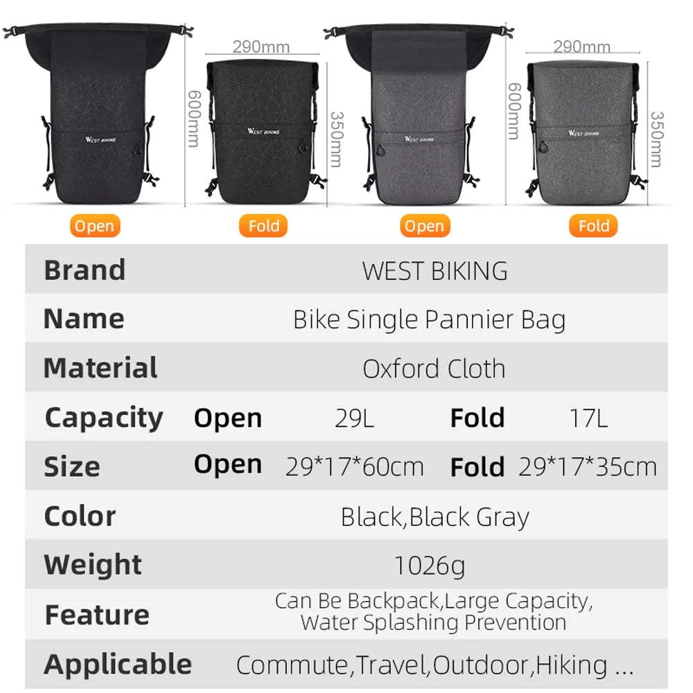 Large Capacity Cycling Rack Bag B5175