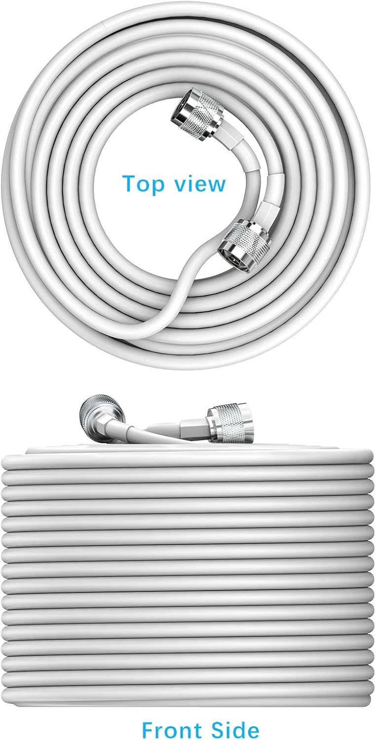 100 ft Low-Loss Coaxial Extension Cable, N Male to N Male, 50 Ohm, 5D-FB Pure Copper V439
