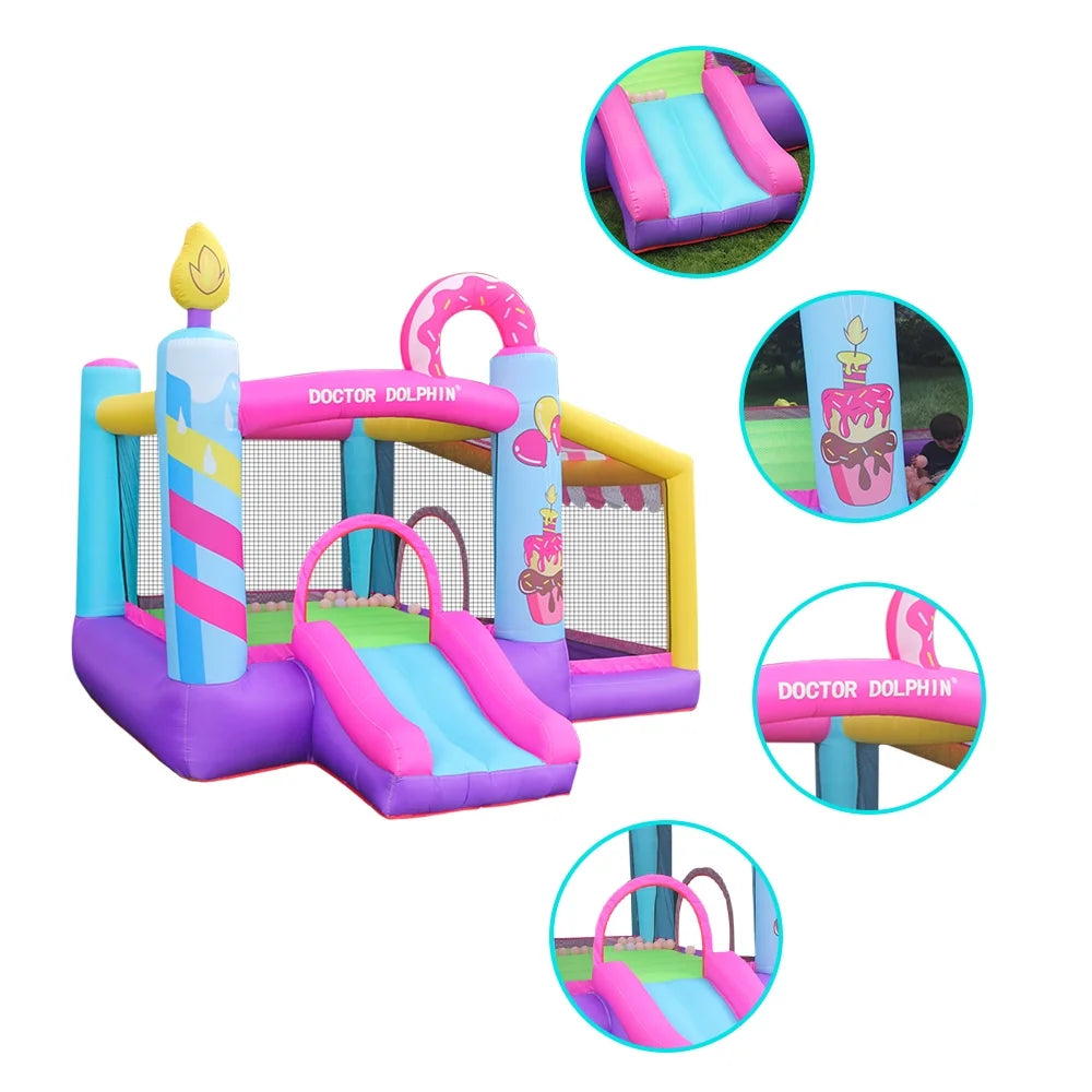 Inflatable Slide Bouncer House with Ball Pool and Storage Bag U420