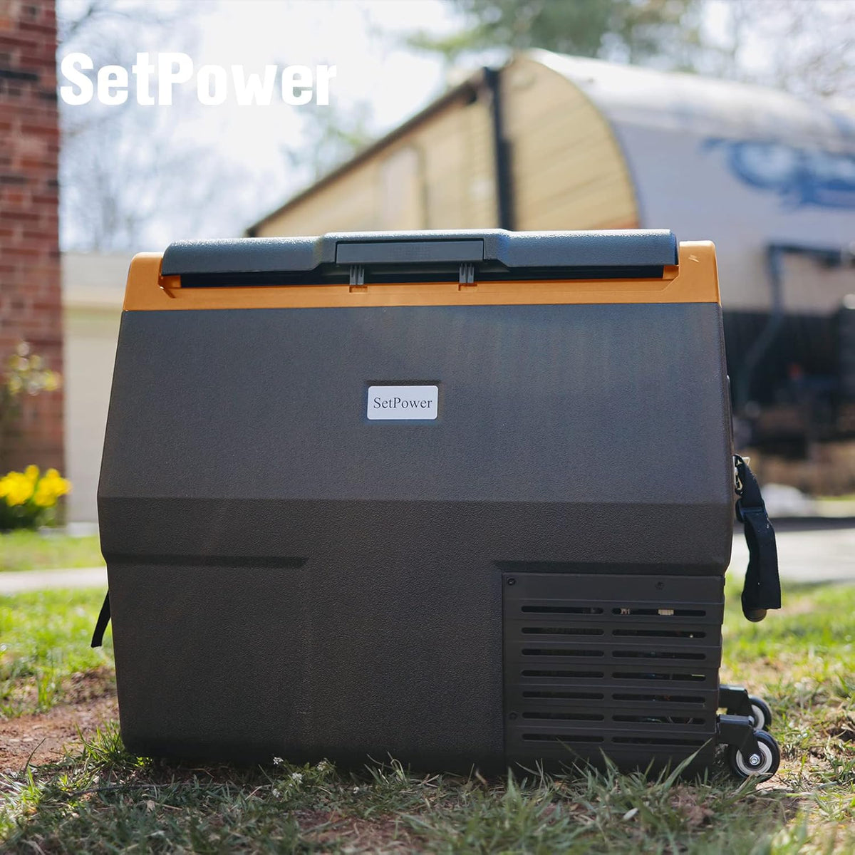 Portable Fridge Freezer, 12 Volt Refrigerator, Electric Cooler with Wheels Y40353