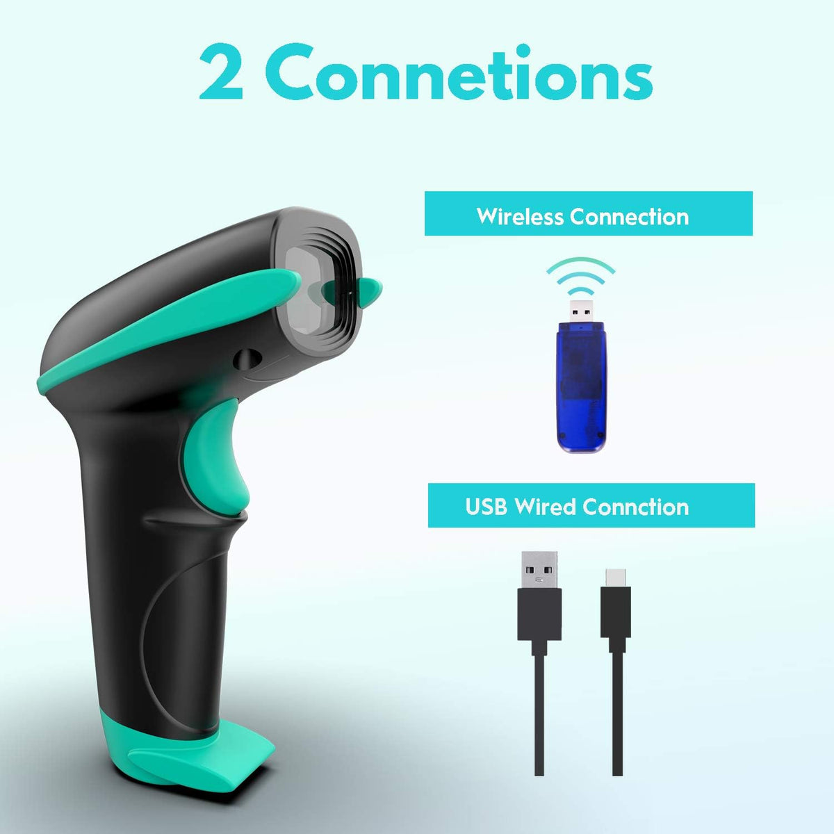 2D Wireless Barcode Scanner with Stand B50019