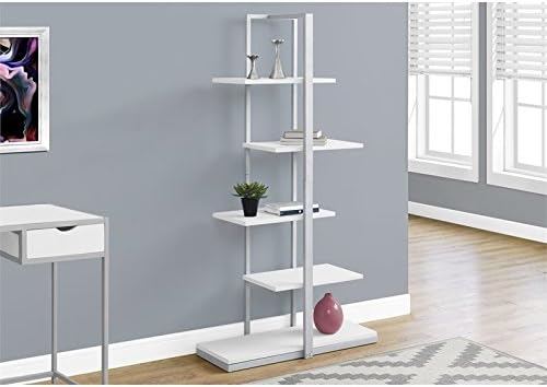 White 5 Shelf Metal Bookcase U4379