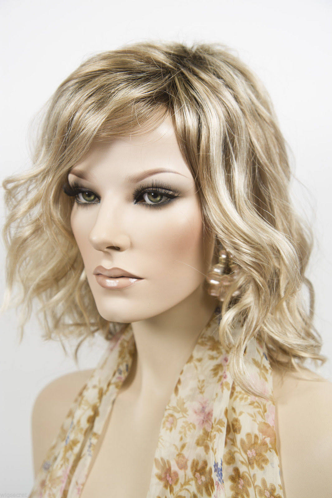 Light Butterscotch Light Ash Blonde Brunette Red Grey Wavy Lace Front Wig G477