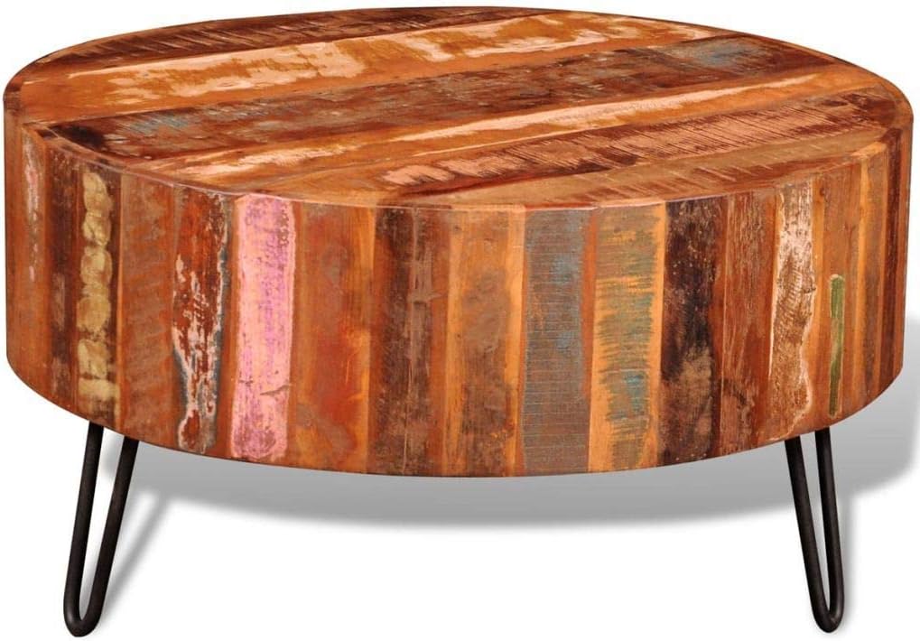 Solid Reclaimed Wood Round Coffee Table H103