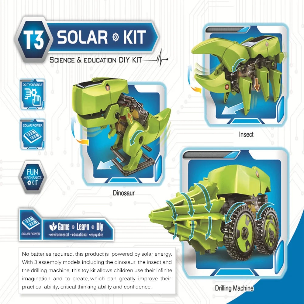 3 In 1 Solar Robot Diy Science Toy Set B66989