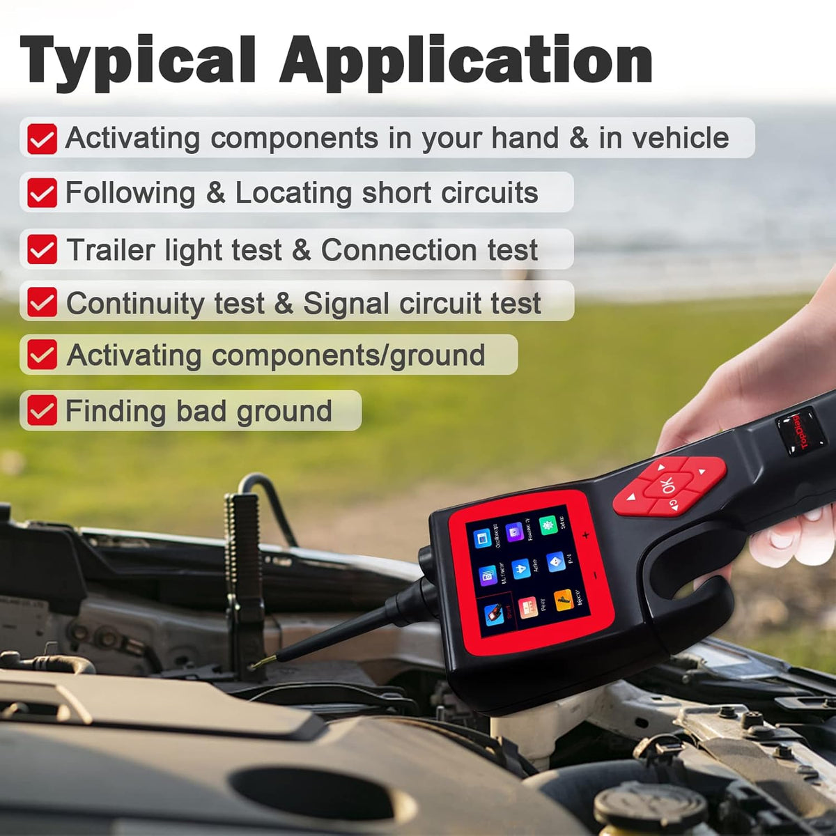 9~30V Automotive Circuit Tester with 20ft Cable M15162