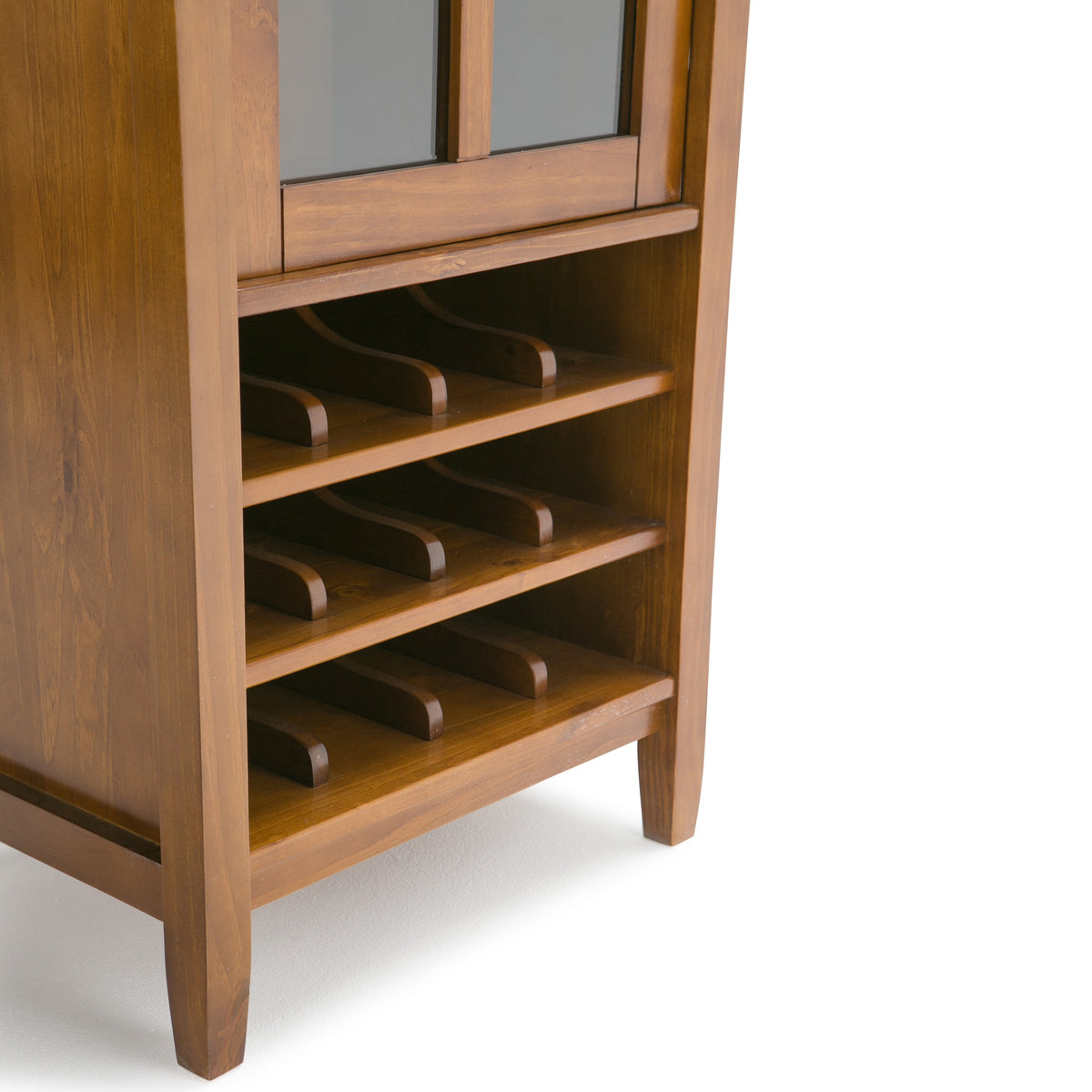 12-Bottle Solid Wood Wine Rack Light Golden Brown Stained P224