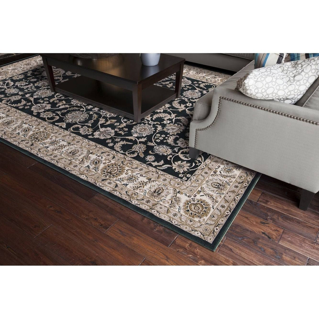 7 ft 10 in x 9 ft 10 in Kashan Bergama Green Rug E104460