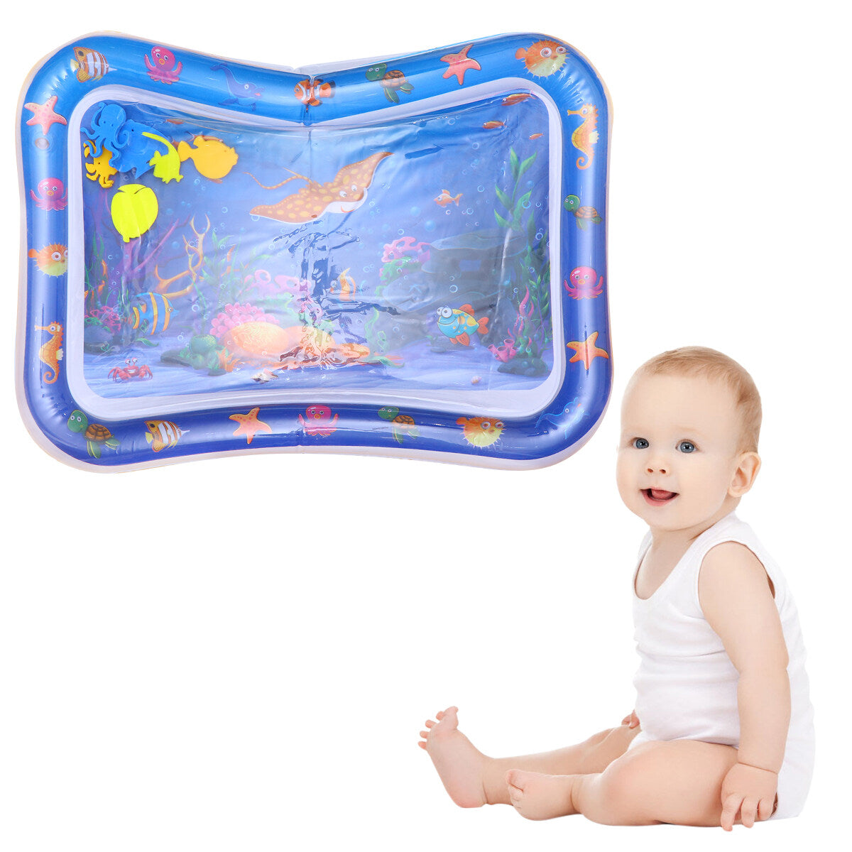 Inflatable Crawling Cushion Water Play Mat (Blue) U37364