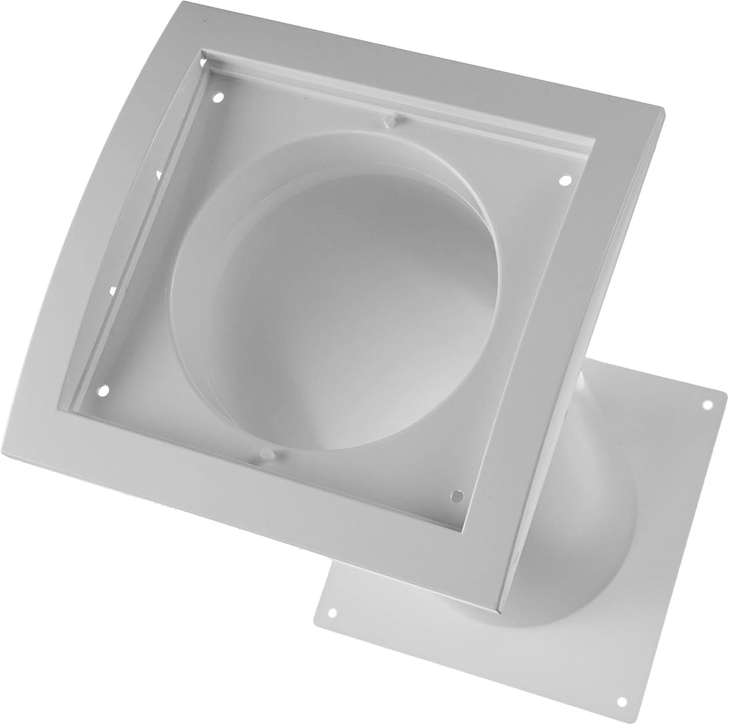 White Louvered Dryer Vent Hood with Pipe and Duct Connector, Pack of 2 S439