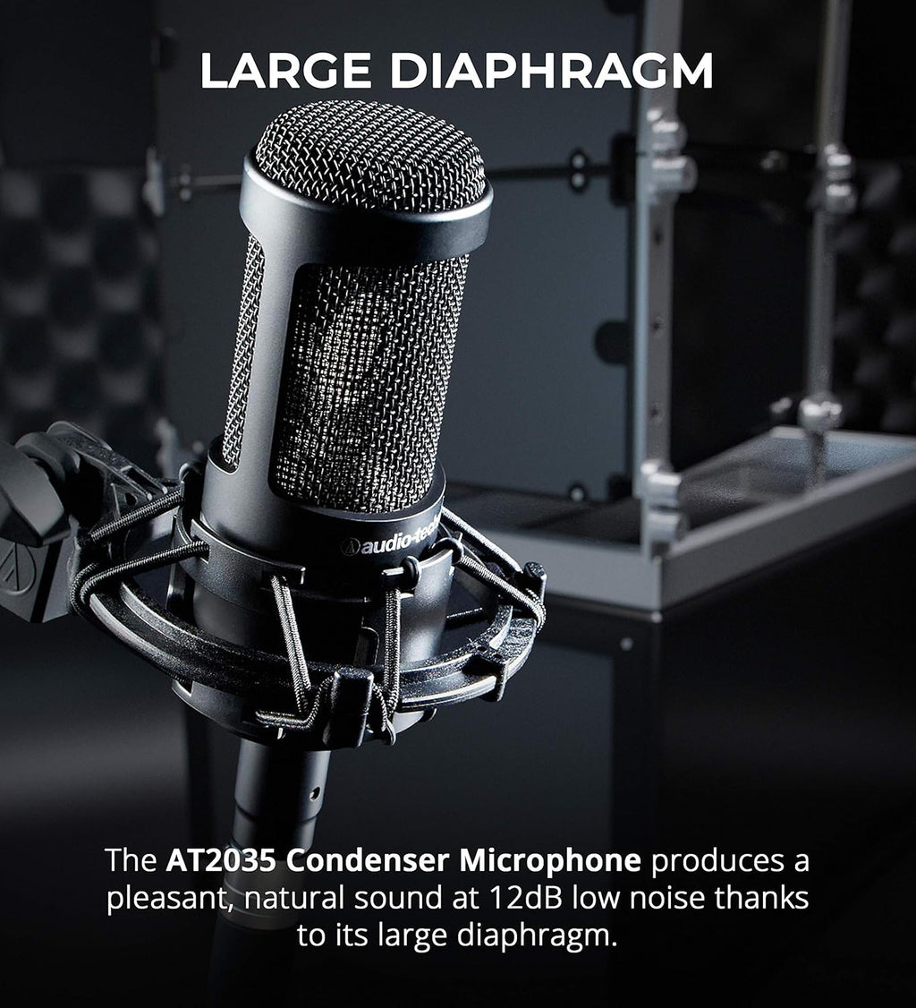 Cardioid Condenser Microphone Bundle with XLR Cable, Pop Filter, Mic Stand, and Acoustic Wedges K780024