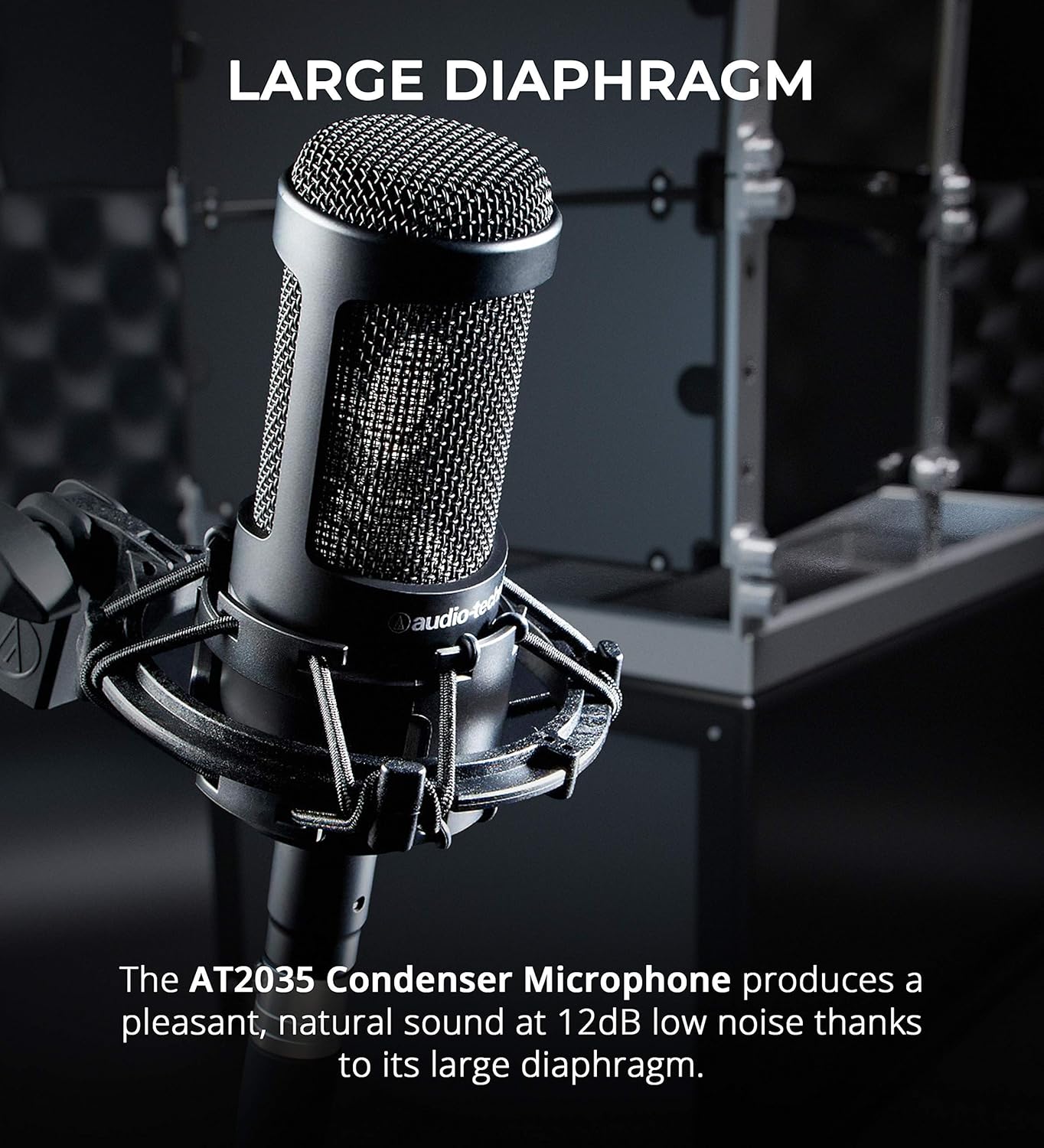 Cardioid Condenser Microphone Bundle with XLR Cable, Pop Filter, Mic Stand, and Acoustic Wedges K780024