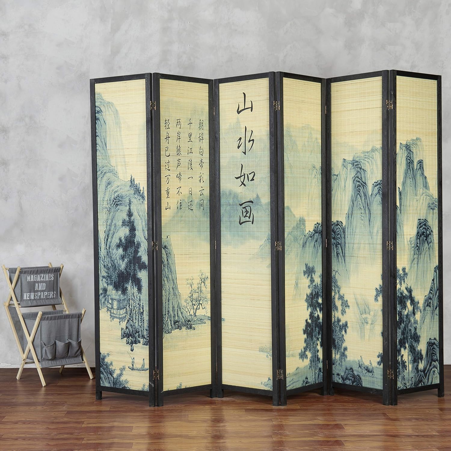 6-Panel Bamboo Freestanding Room Divider L3875