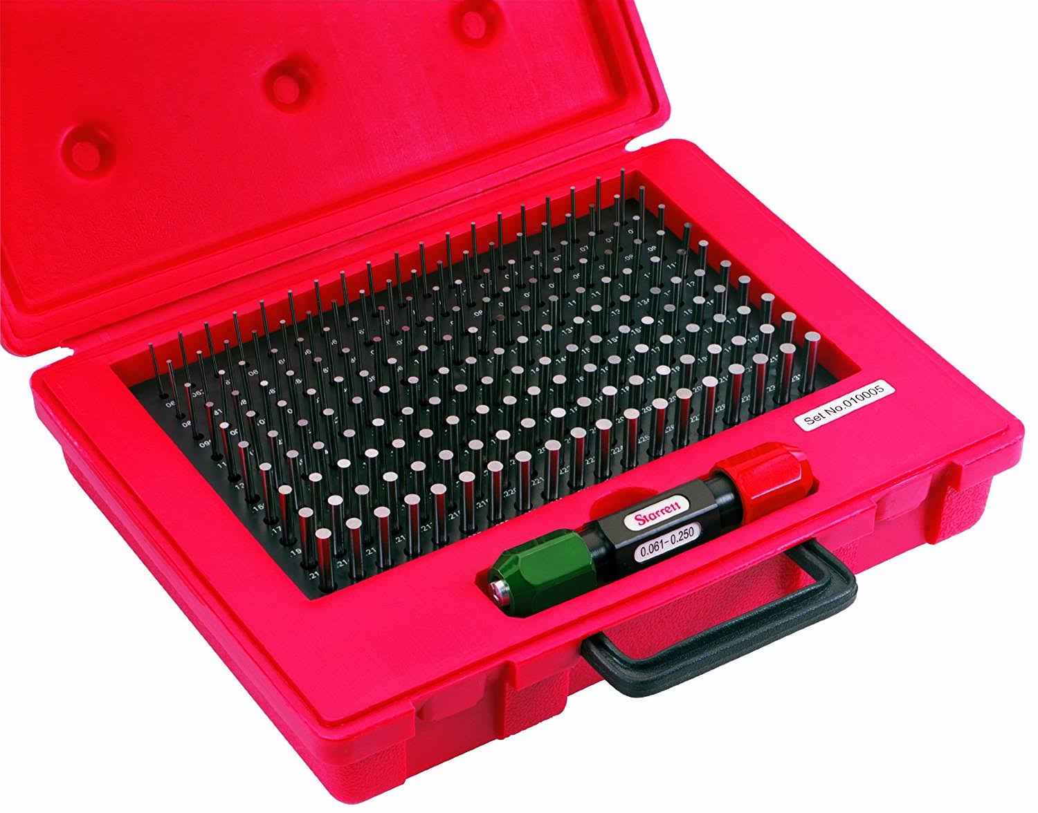 Pin Gage Set, Minus, 0.061-0.250 in J936531