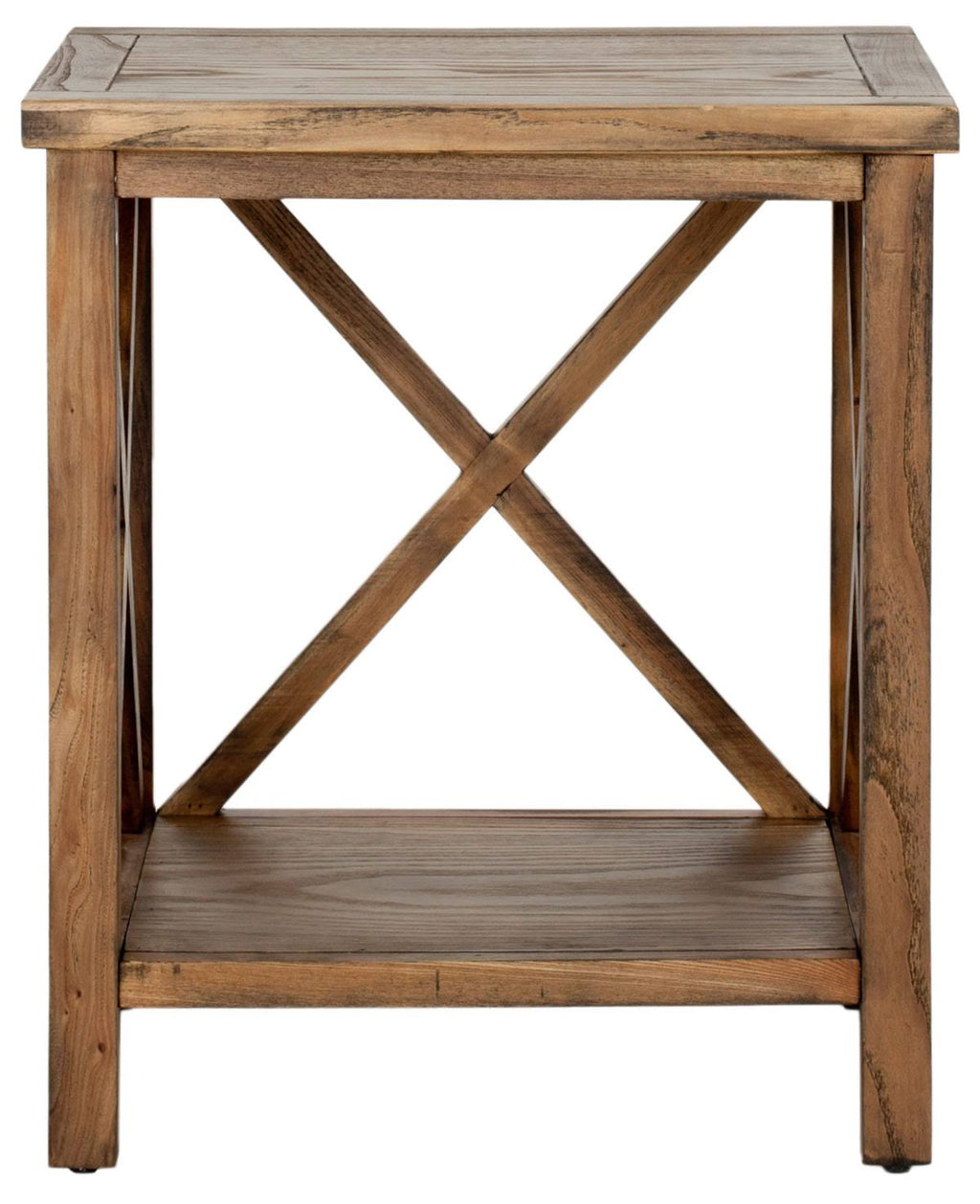 Oak Cross Back End Table K442