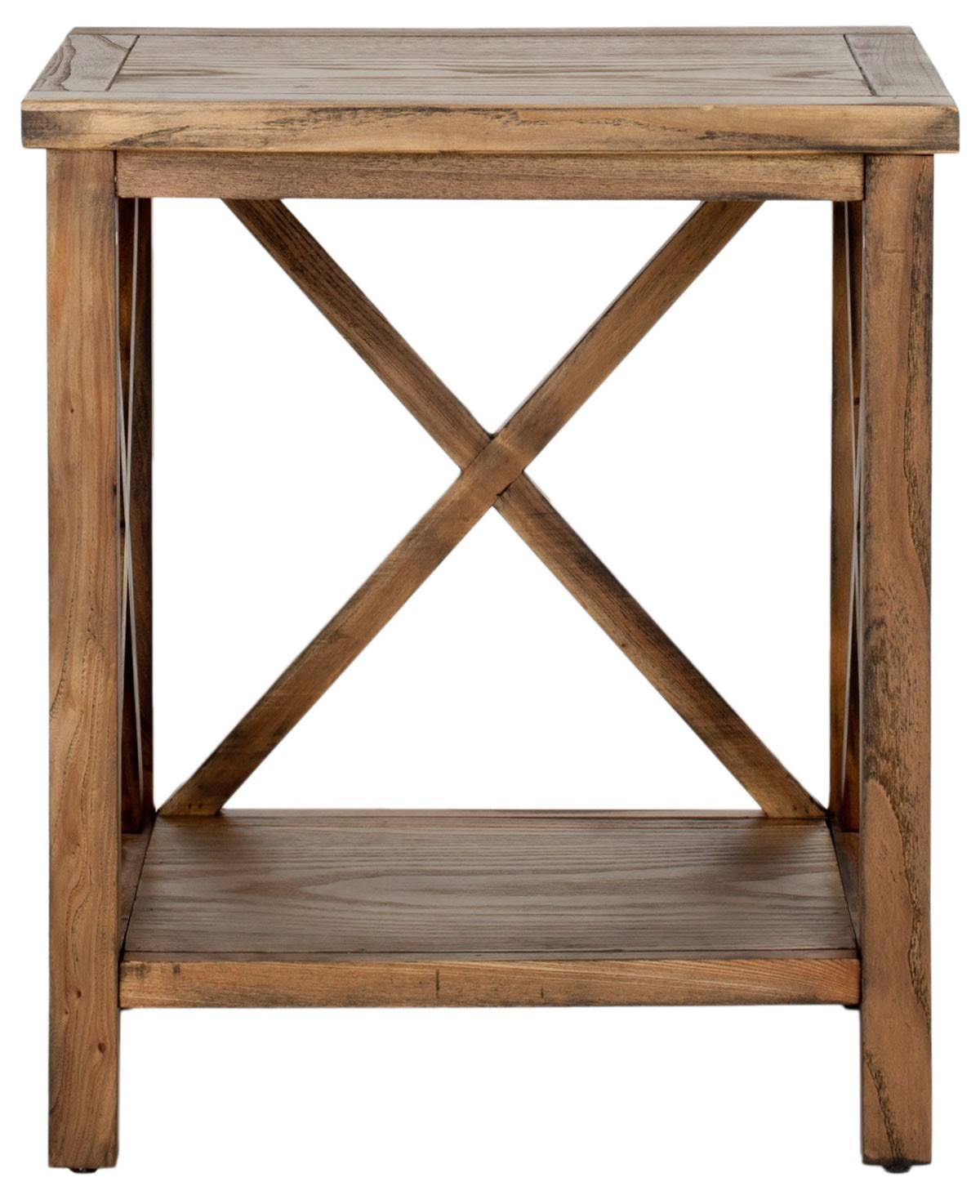 Oak Cross Back End Table K442