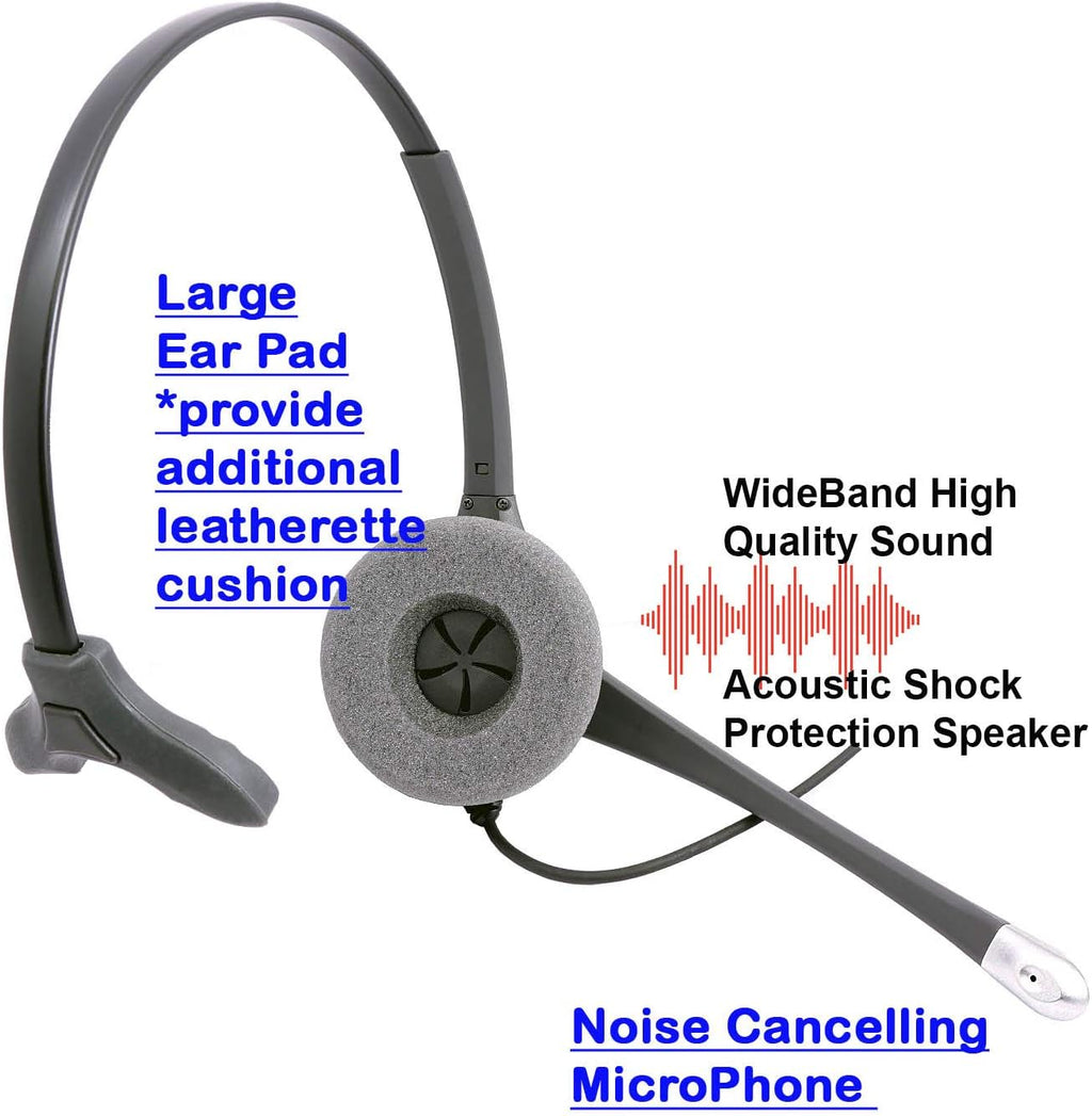 Headset with Quick Disconnect RJ9 Headset Adapter B9042
