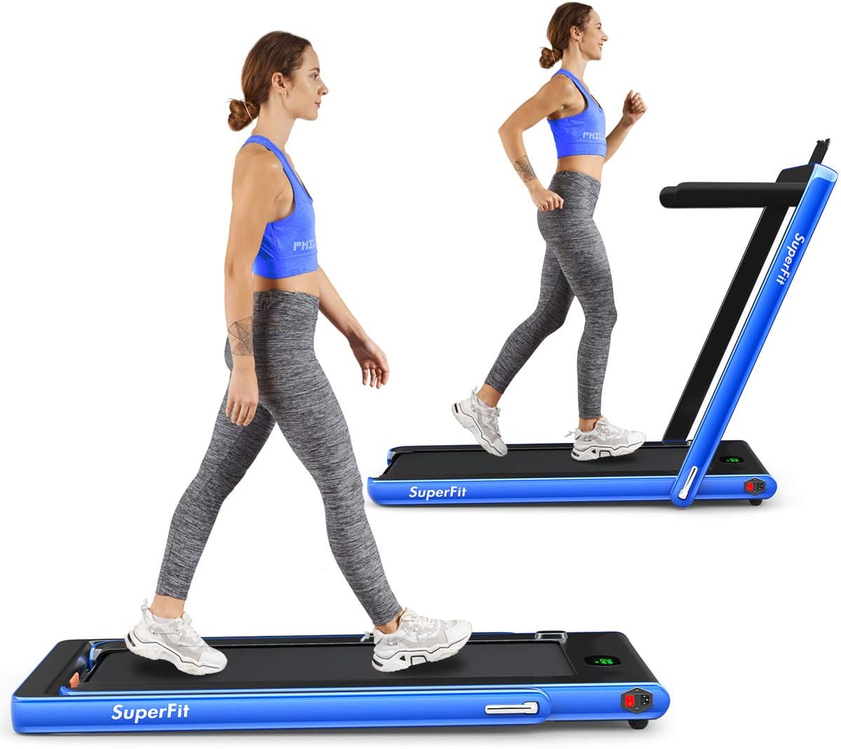 2 in 1 Folding Treadmill with Bluetooth Speaker and LED Display E71243