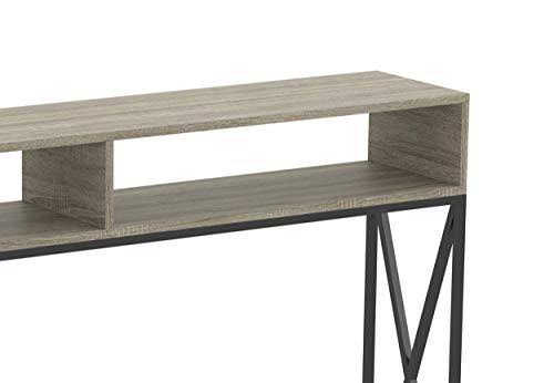 Dark Taupe Console Table with Two Open Shelves I28477