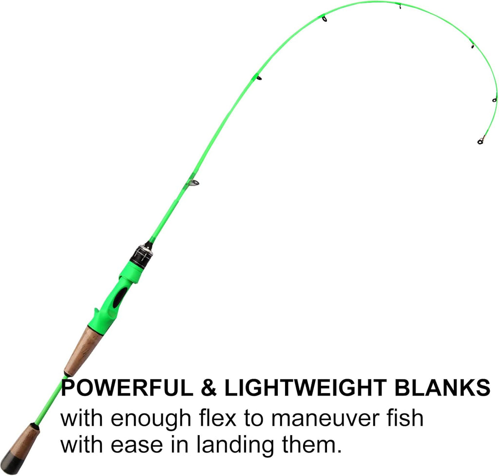 Green Carbon Fiber UL Spinning Fishing Rod H9478
