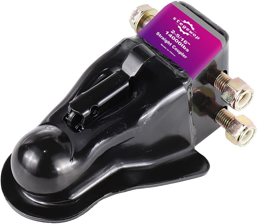 2-5/16" Adjustable Trailer Coupler with Trigger Latch, Black, Pack of 2 S284995