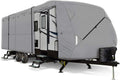 Windproof Extra Thick 4 Layers Travel Trailer RV Cover Camper Cover with Adhesive Repair Patches W901