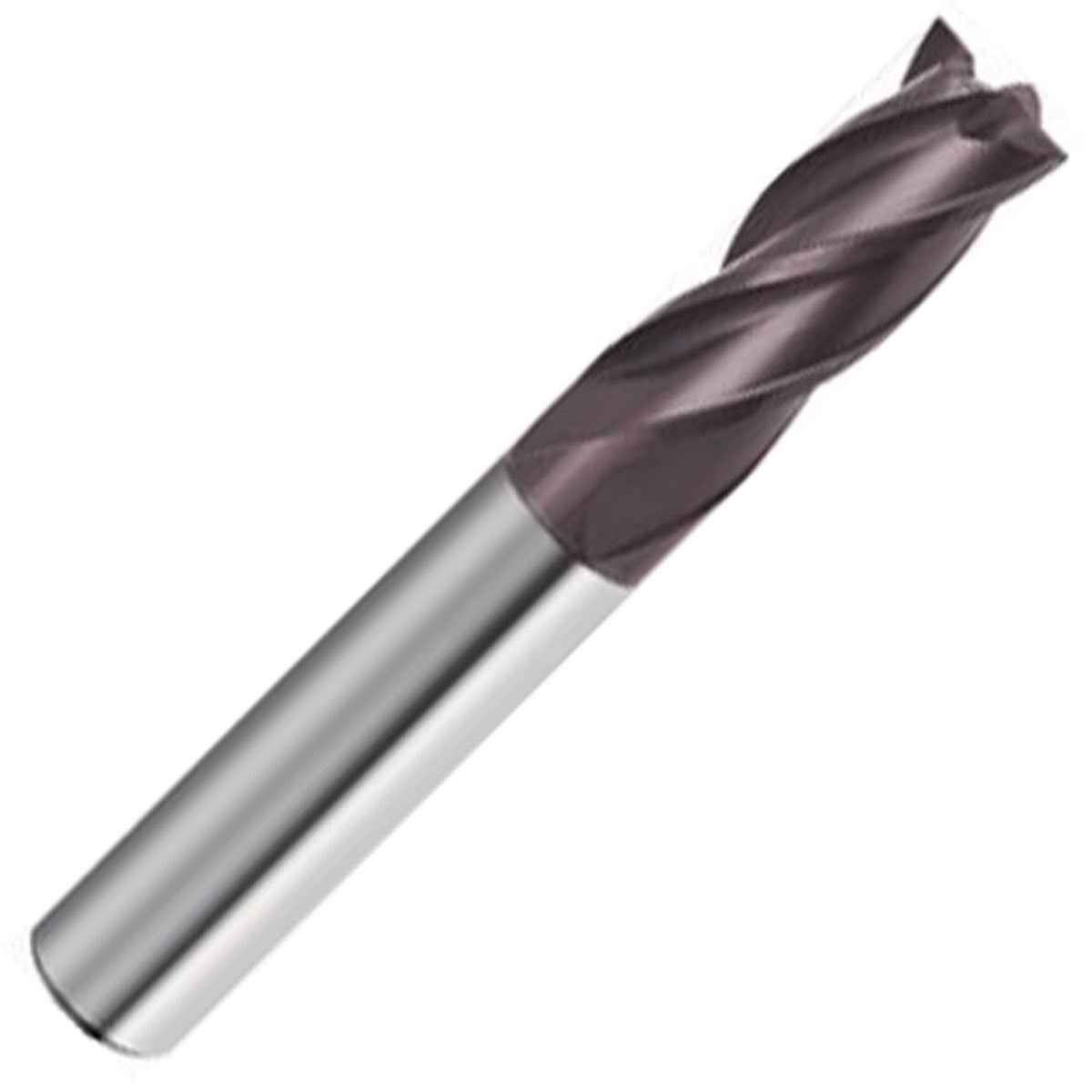 Carbide End Mill, 4 Flute, 30° Helix, FIREX Coated, Plain Shank D6211