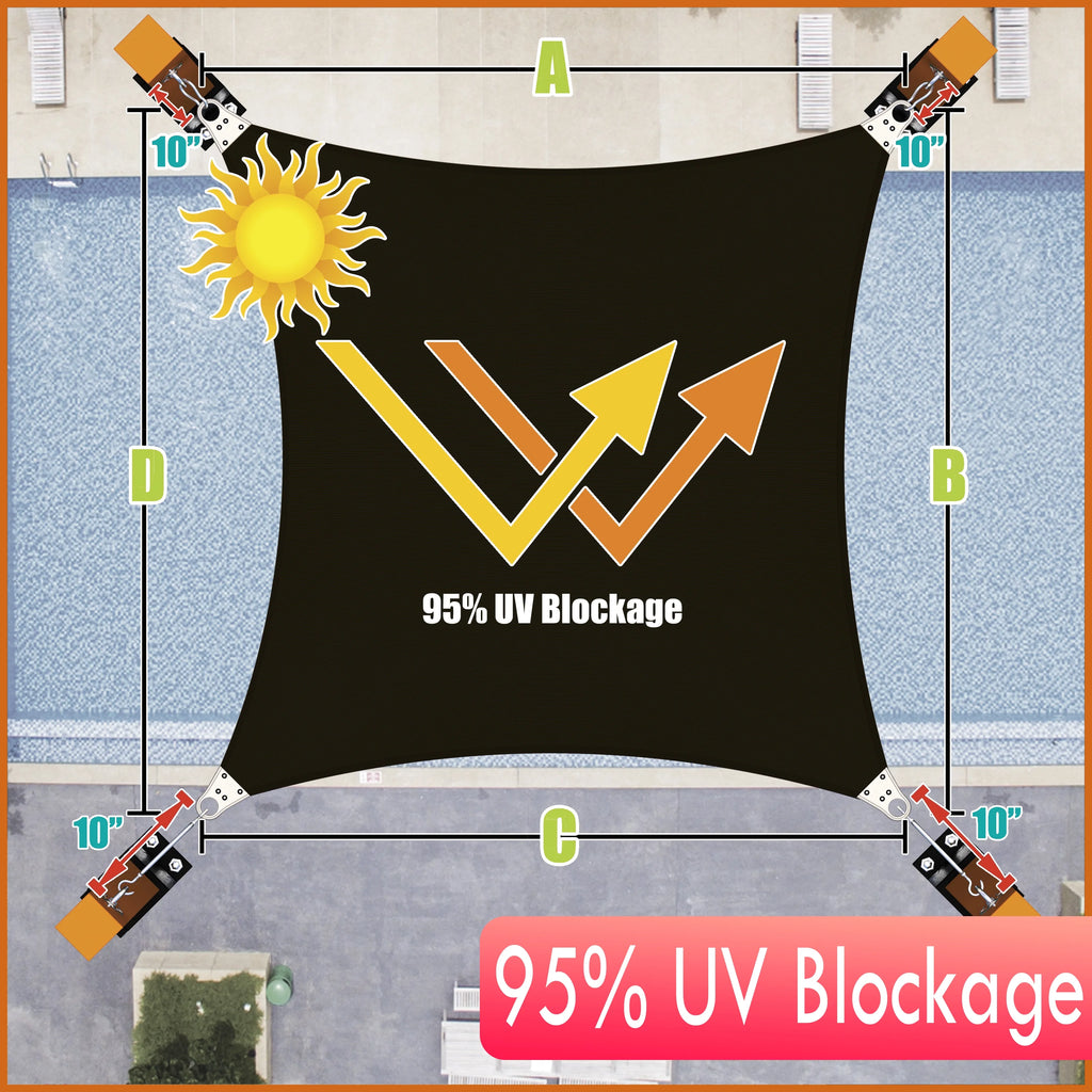 Black Square Sun Shade Sail Canopy Structure X601