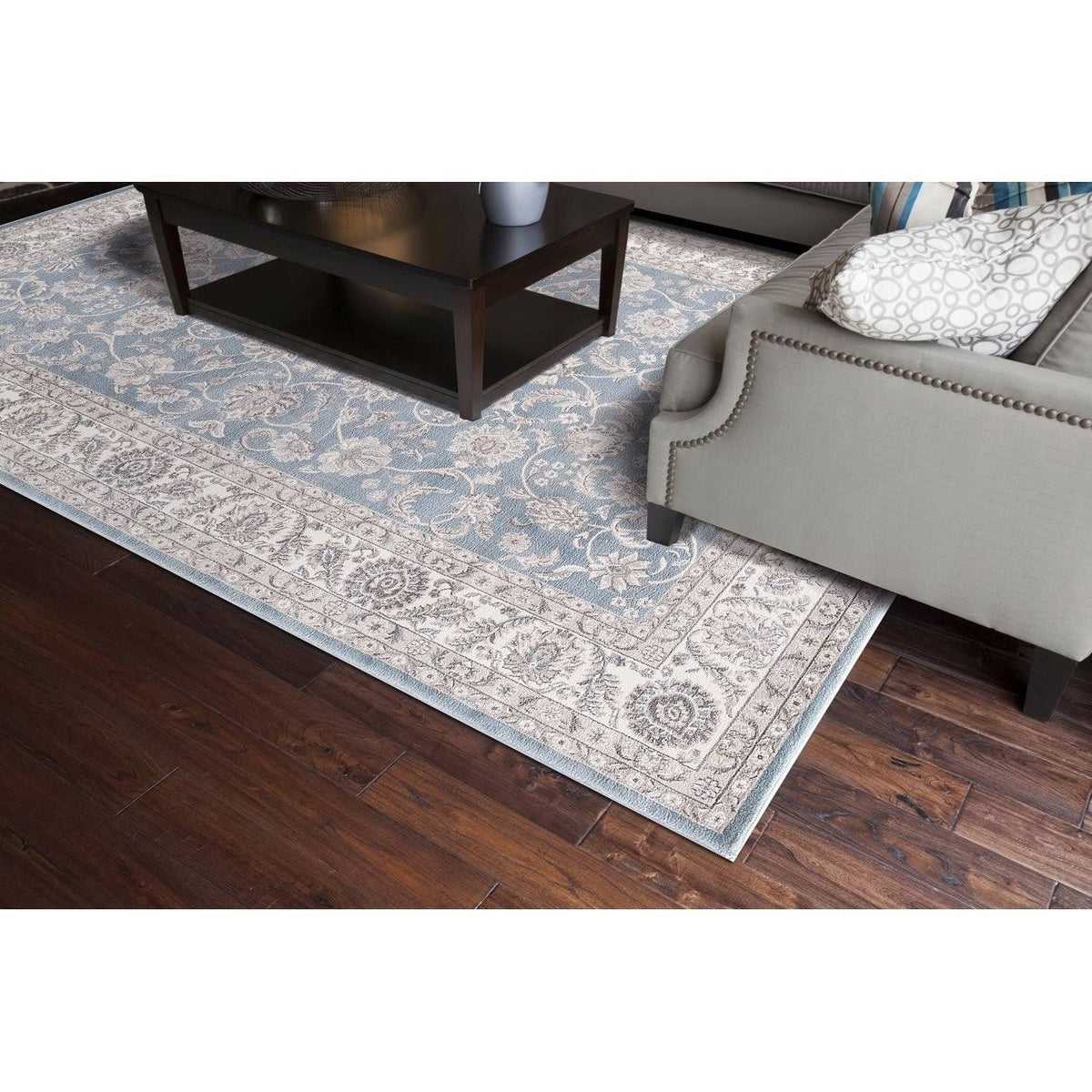 7 ft 10 in x 9 ft 10 in Kashan Bergama Green Rug E104460
