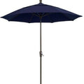 White 8 Rib Market Umbrella with Black Canopy O303514