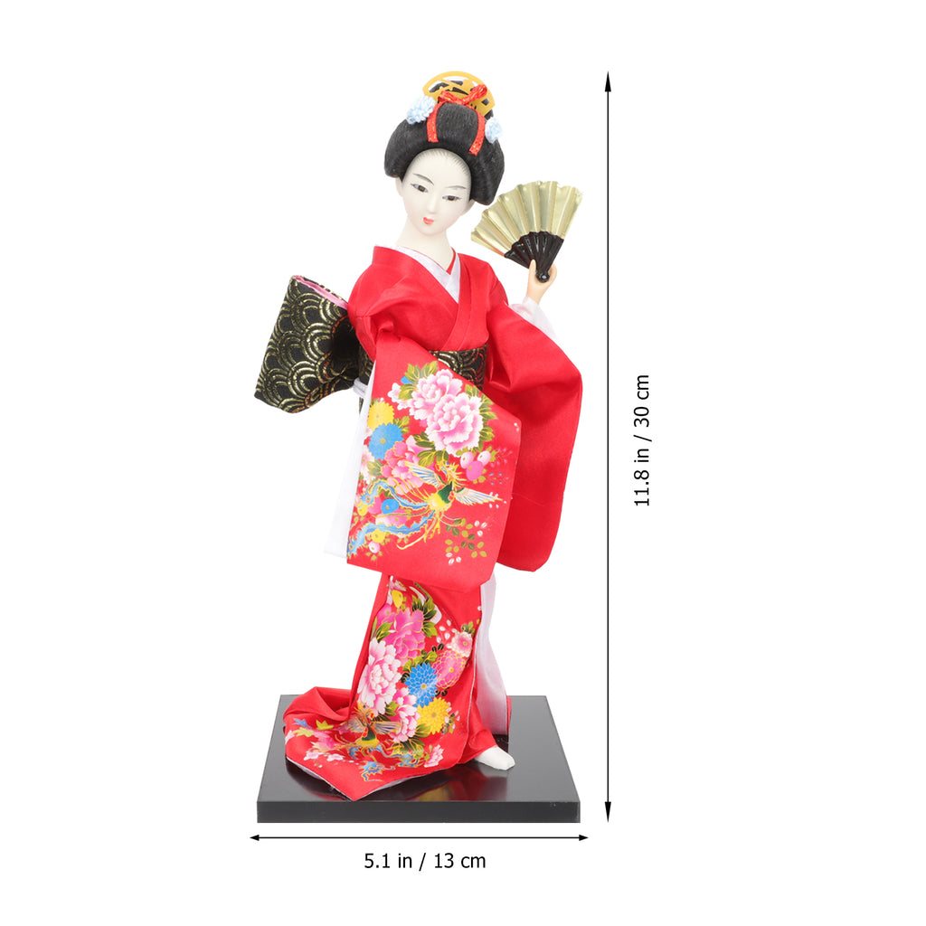 2 Pieces Kimono Doll Ornaments Japandi Decor Japanese Style Desktop Adornment N48793