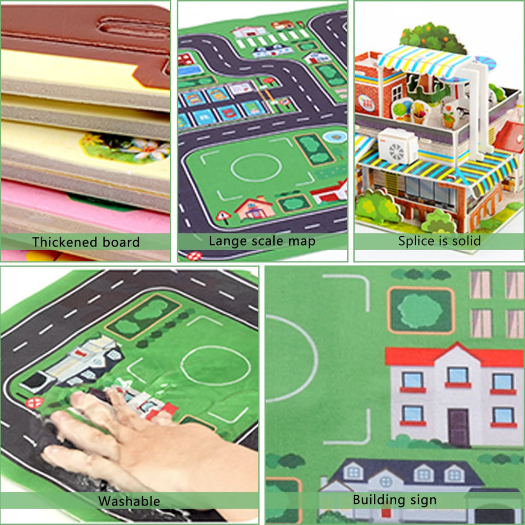 Building Blocks Set with 5 Toy Cars N4777