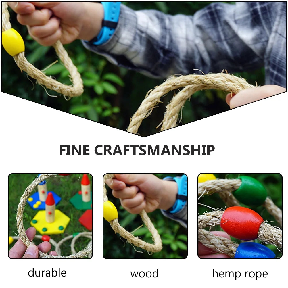 Natural Rope Throwing Toss Toys Wooden Playset Z193729