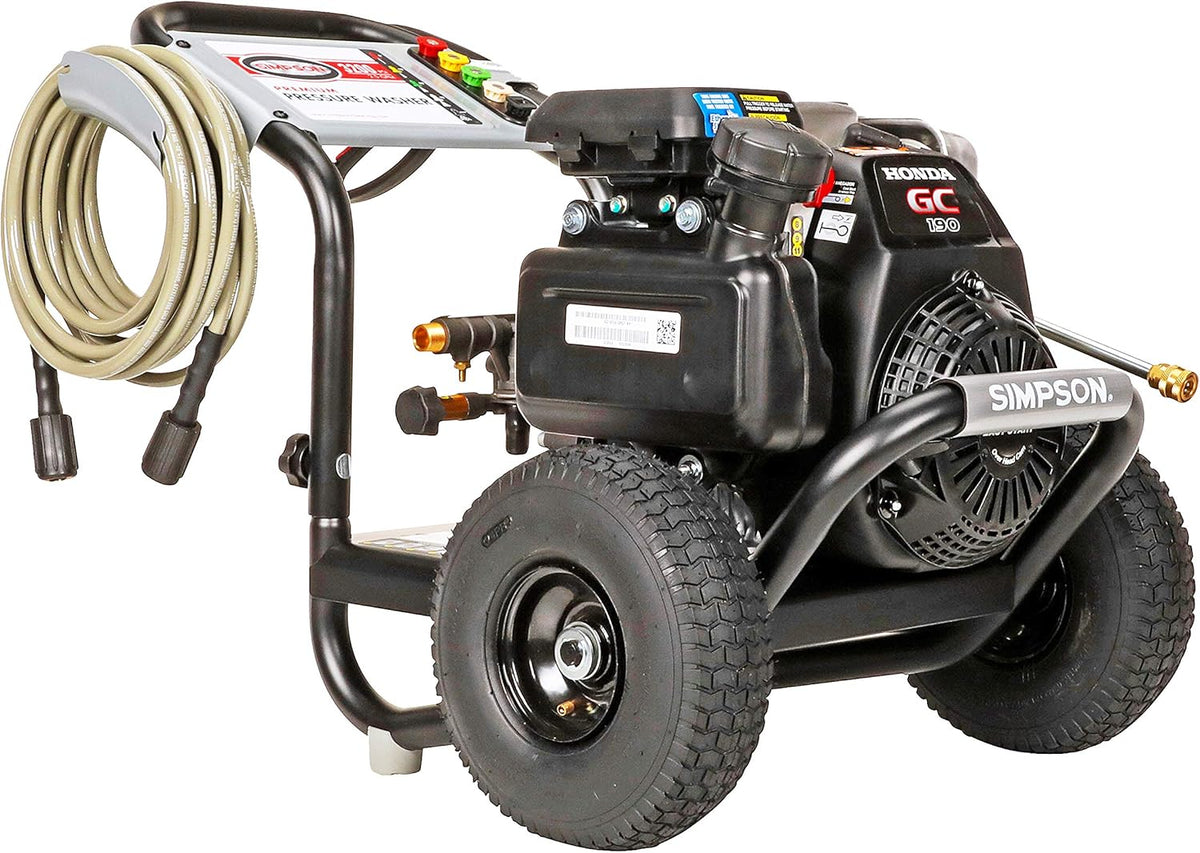 Gas Pressure Washer, 3200 PSI at 2.5 GPM, Black, 15" Steel Surface Scrubber P761