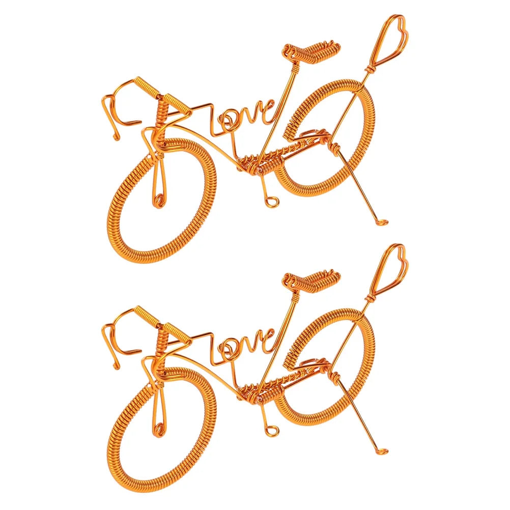 2pcs Metal Bike Model Figurines Home Ornaments U8250