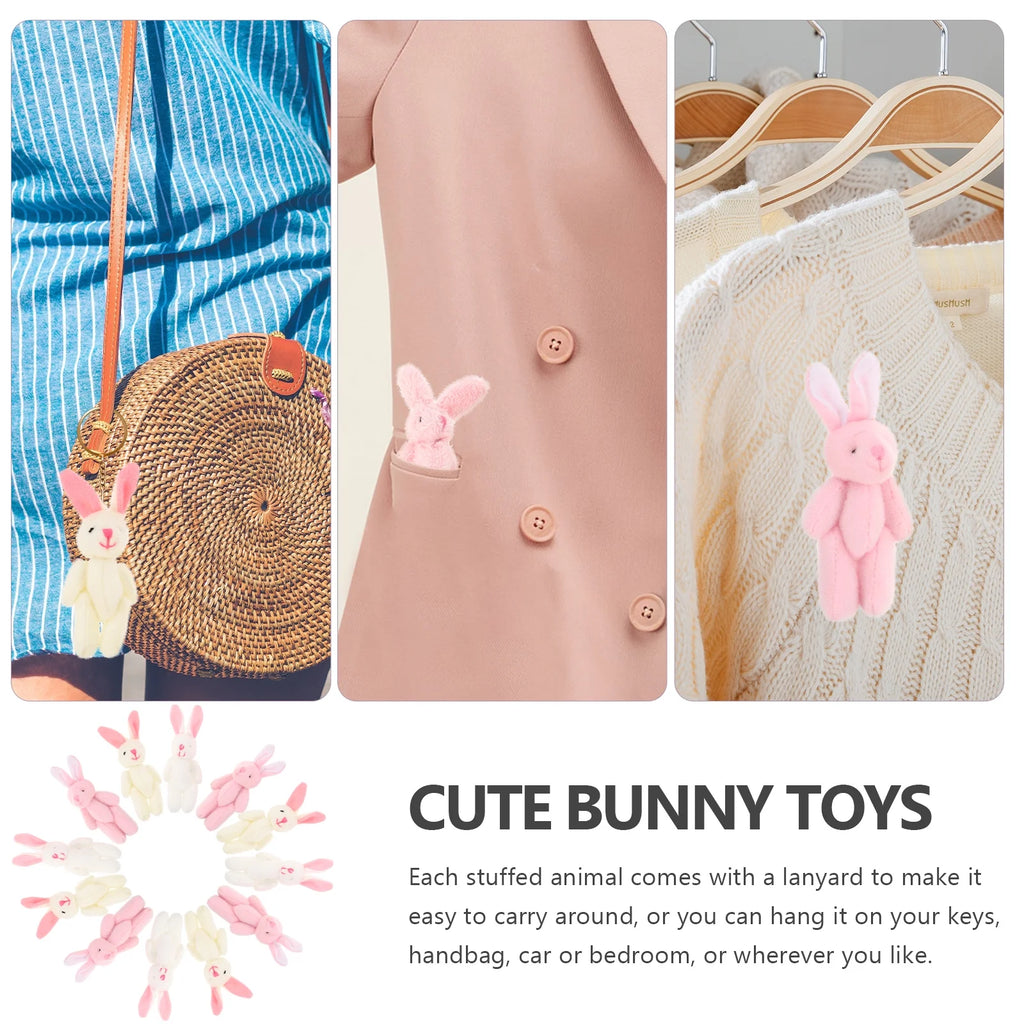 45 Pcs Mini Rabbit Plush Toy Car Accessories G889456