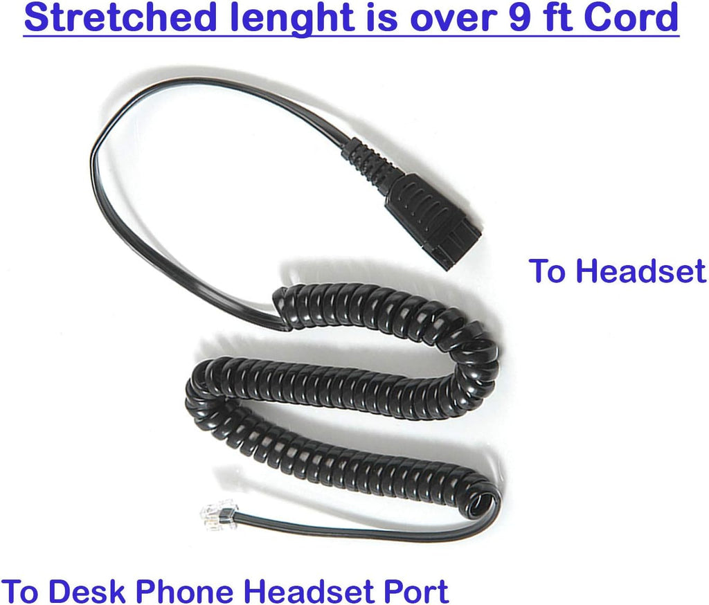 Headset with Quick Disconnect RJ9 Headset Adapter B9042