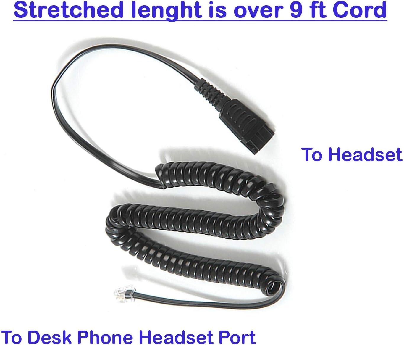 Headset with Quick Disconnect RJ9 Headset Adapter B9042