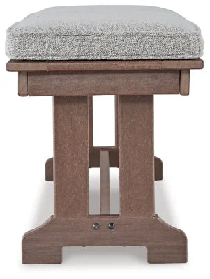 Brown Outdoor Dining Bench with Cushion C651616