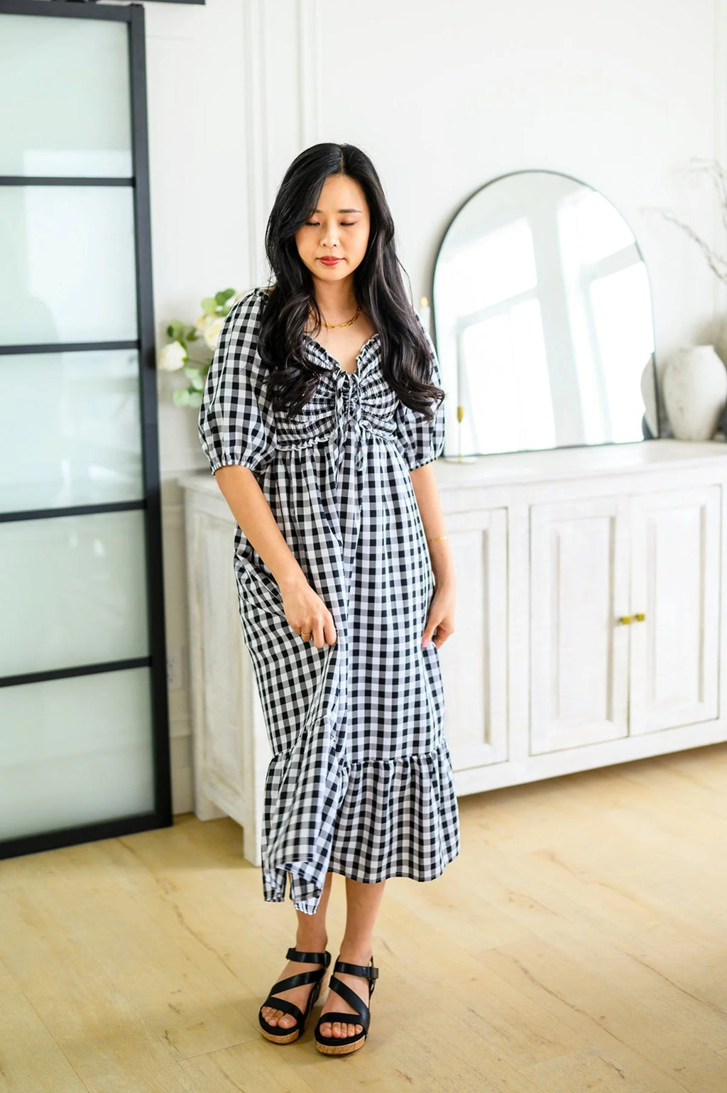 Gingham Midi Dress K796467